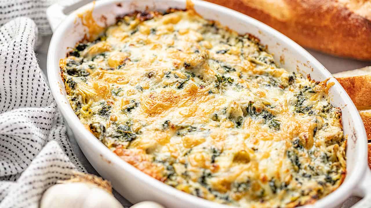 Quick & Cheesy Spinach Artichoke Dip for Parties & Game Day